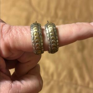 Gold and Silver Hoop Earrings